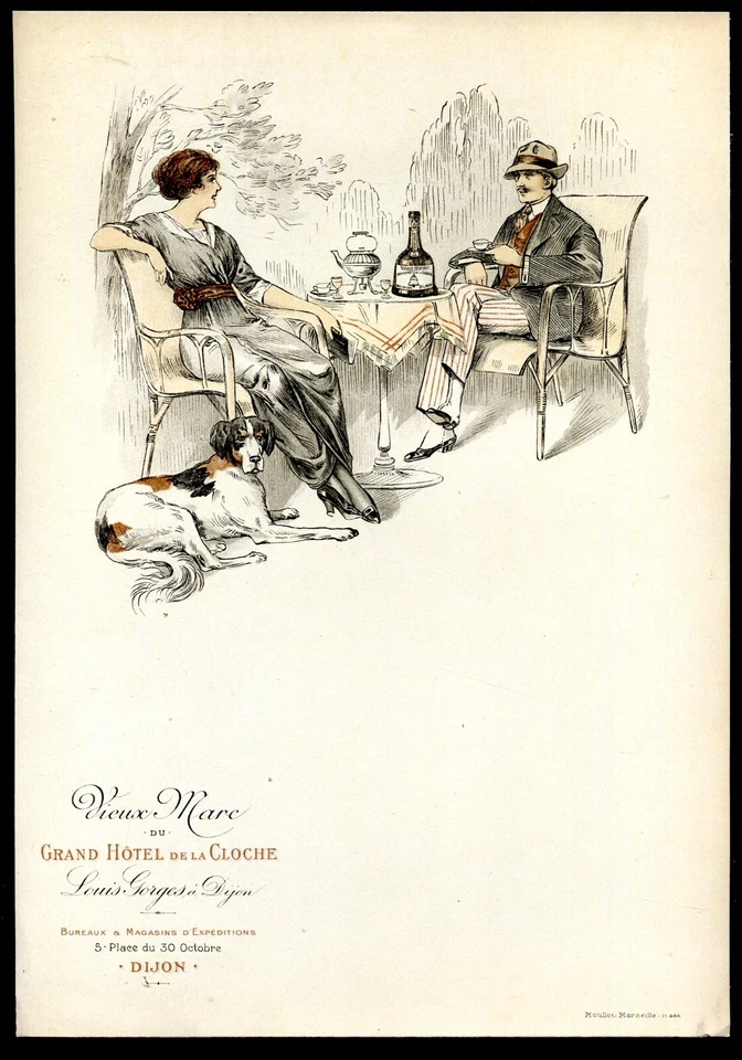 ancien menu Dijon Grand Hôtel de la Cloche  . vers 1900 - Photo 1/1