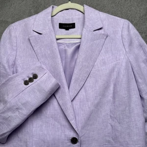 Talbots Women’s Purple Linen Blazer Size 8 Tailored Workwear Jacket Career Wear - Picture 1 of 11