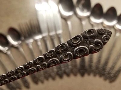 18 шт. винтажные японские винтажные столовые приборы Supreme из нержавеющей стали с декоративными завитками - Изображение 1 из 4