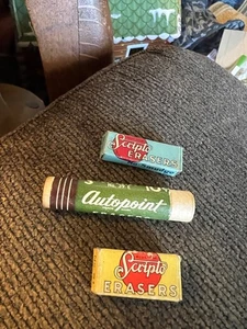 Vintage 2 -Scripto Mechanical Pencil Erasers In Box~No 85 & 91-1 AUTOPOINT # 39E - Picture 1 of 2