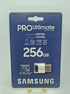 Samsung MB-MY256SB PRO Ultimate 256GB microSD Speicherkarte 200mb/s Kartenleser - Bild 1 von 2
