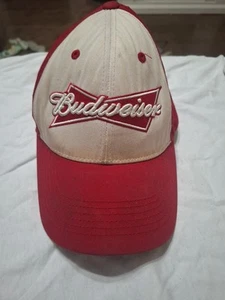 Budweiser Hat Red W/White Front And Red Logo Adjustable - Picture 1 of 3