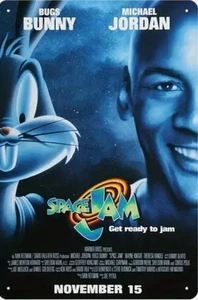 SPACE JAM MOVIE METAL SIGN MJ AND BUGS B MOVIE ROOM WALL ART COOL WALL DEOCR - Picture 1 of 1