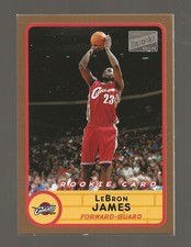 2003 BAZOOKA #223 GOLD ROAD RED JERSEY LEBRON JAMES ROOKIE CARD