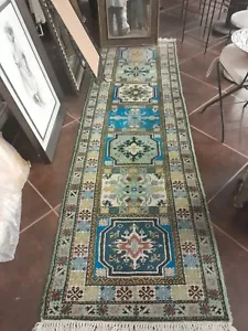 Moroccan blue and cream runner - Picture 1 of 1
