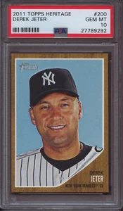 2011 Topps Heritage 200 Derek Jeter PSA 10 Gem Mint 1962 Design HOF 2020 - Picture 1 of 1