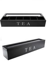 2x Teebox Teekiste 6 Fächer Tee Aufbewahrung Teekasten Teebeutelbox Teeregal Box