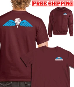 ALL ARMS AIRBORNE WINGS PARACHUTE T-SHIRT Sweatshirts para maroon 16 brigade tee - Imagen 1 de 7