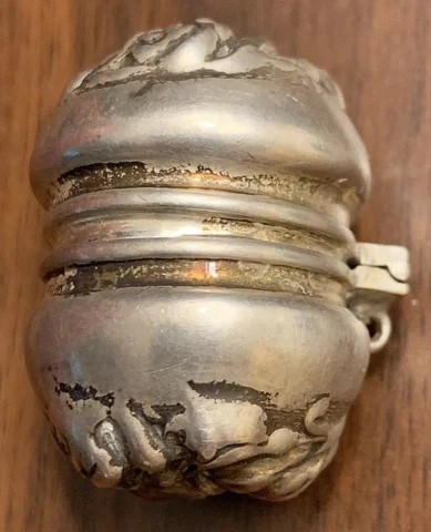 Antique Sterling Thimble Holder, Chatelaine, Repousse Design Cover