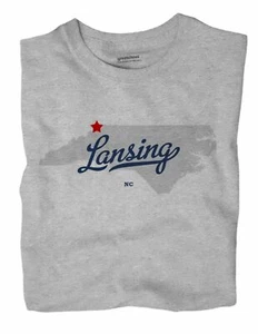 Lansing North Carolina NC T-Shirt MAP - Picture 1 of 6
