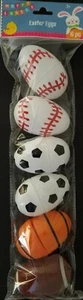 "Happy Easter pelotas deportivas huevos grandes rellenables de plástico, 3""Lx1,8""D, 6/Paquete, E7" - Imagen 1 de 1