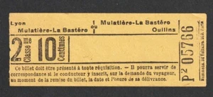 VINTAGE LYON MULATIÈRE - LA BASTÉRO OULLINS FRENCH TRAIN TICKET GARE de PERRACHE - Foto 1 di 2