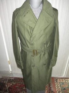 vintage US Army TRENCH COAT / FIELD JACKET size SMALL-REGULAR dry-cleaned - Picture 1 of 11