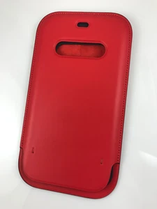 Original Apple Leather sleeve with Magsafe for iPhone 12 Pro / 12 Red / no strap - Picture 1 of 6