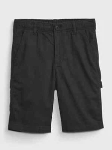 Boy's 8 Black Elastic Waist Utility Drawstring Shorts belt loops 5-pocket ~ New - Picture 1 of 8