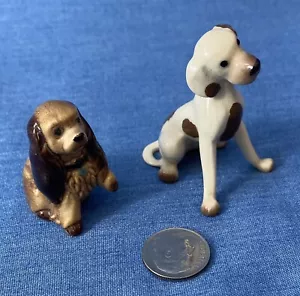 2 Hagen Renaker Miniature Dogs- Mama Cocker Spaniel & Brown/Tan Dalmatian Hound - Picture 1 of 9