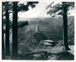 1968 Brighams Butte From Grand Canyon Lodge Union Pacific Railroad Press Photo - Picture 1 of 2