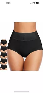 Women's High Waisted Cotton Underwear Soft Breathable Full Coverage Stretch XL - Picture 1 of 7