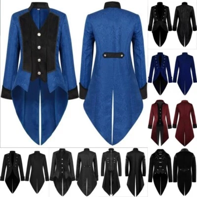 Esmoquin árabe medieval gótico abrigo para graduación disfraces Halloween para hombre Steampunk Foto 1 de 4