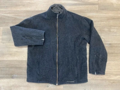 Smartwool Bomber Jacket Men M Merino Wool Black Heather Flannel Lined Full Zip - Image 1 of 4