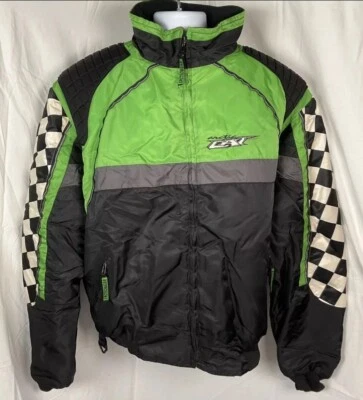 Jaqueta de snowmobile verde gato ártico vintage GG alta forro 3 em 1 - Imagem 1 de 4