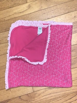 Child of Mine Pink Elephant Cotton Blanket/Lovey Ruffle Trim - Image 1 of 4