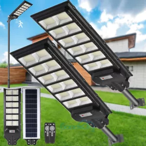 Commercial Solar Street Light Flood Lamp LED Outdoor Area Dusk To Dawn Wall Lamp - Picture 1 of 32