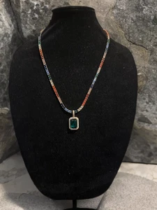 Estate: Collar Cadena Tenis Arco Iris 4mm Laboratorio Sim Diamante VERDE 24" - Imagen 1 de 6