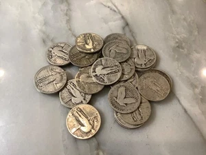 $10 Face Standing Liberty Silver Quarters 25 cent  1925  to 1929 40 coins 10 OZ - Picture 1 of 1