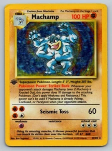 1. Edition Machamp 8/102 Base Set Pokemon Karte Holo Foil Rare DMG - Bild 1 von 2