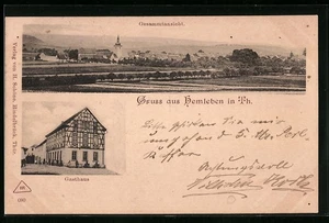 Ansichtskarte Hemleben /Th., Gesamtansicht und Gasthaus 1899 - Picture 1 of 2