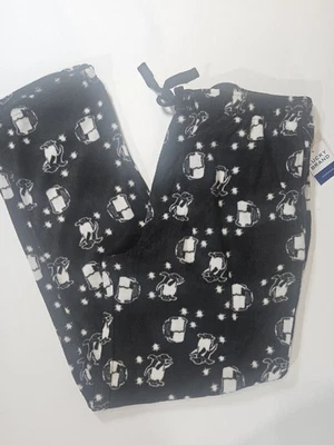 Lucky Brand Pajama Pants Large Black‎ White Penguin Winter Sleepwear Loungewear - Image 1 of 4