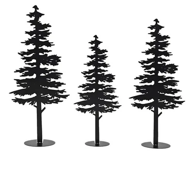 Decoración de pino de metal de granja - cabaña rústica bosque acento chimenea Foto 1 de 4