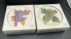8 Hindostone Coaster Stone Grape Printed Coasters - Picture 1 of 8