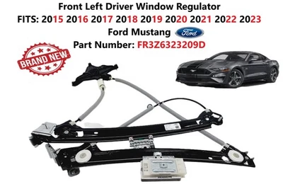 2015-2023 Ford Mustang Front Left Driver Window Regulator FR3Z6323209D Foto 1 de 4