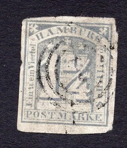 LOTE DE SELLOS DE HAMBURGO, SCOTT #9 USADOS ($80) - Imagen 1 de 2