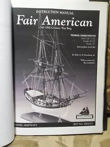 FAIR AMERICAN 1780 18TH CENTURY WAR BRIG. BUILDING INSTRUCTIONS MANUAL ONLY - Picture 1 of 15