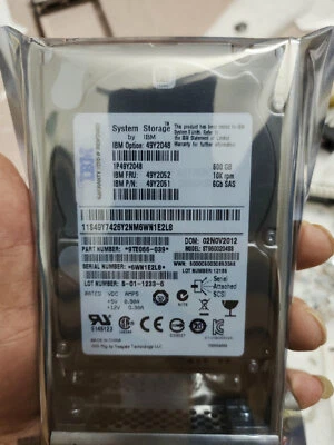 NEW Lenovo / IBM 49Y2048 49Y2051 49Y2052 600GB 2.5 in 10K SAS 6G HDD HARD DRIVE - Image 1 of 3