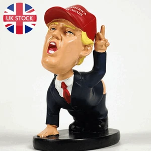 Bobblehead Decoration Funny Cartoon Trump Resin Pen Holder Tabletop Xmas Gift UK - Picture 1 of 14
