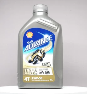 Olio moto Shell Advance Ultra 4T 15W-50 1L RCE Techn. API:SM / Jaso:MA2 - Foto 1 di 3