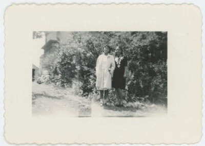 Vintage Photo African American Sisters Garden Dresses Flowers Fancy Beauty 1940s - Image 1 of 2