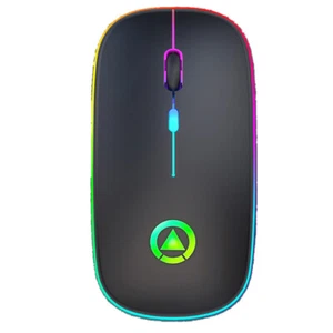 Yindiro Black Optical Gaming Wireless Mouse 2.4Ghz Slim Rechargeable USA Seller - Picture 1 of 10