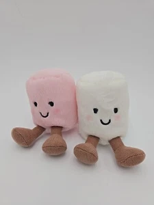 Jellycat London We Are Amuseable Pink & White Marshmallows Pair Soft Plush NWT - Picture 1 of 9