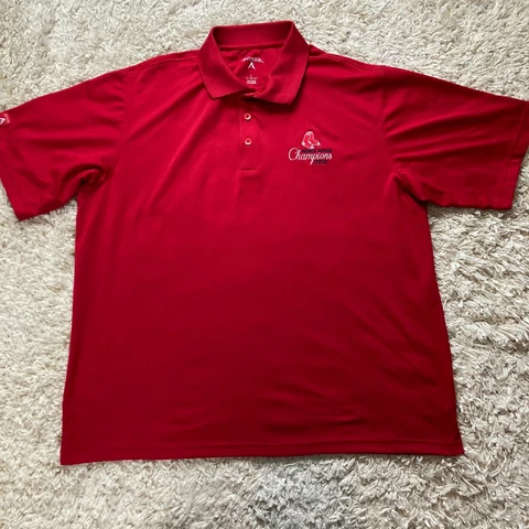 Boston Red Sox Polo Shirt Mens Large World Series Champions 2013 Short Sleeve Cover