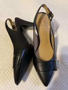 Naturalizer Monica Pump Puntiagudo Slingback Negro Piel Sintética Tacones Tamaño 6 M - Imagen 1 de 6