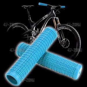 2x Light Blue OE Style BMX Non Slip Soft Rubber Bicycle Handle Bar Grip Covers - Picture 1 of 5