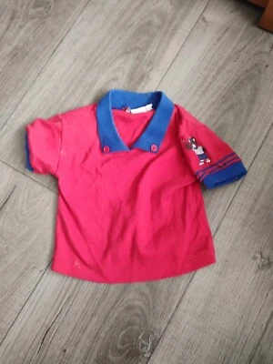 Camisa roja vintage Lee auténtica 18 meses oso de béisbol en manga hecha en EE. UU. Foto 1 de 4
