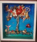  11"×10" Shadow Box Tree Of Life Vintage Jewelry One Of A Kind Art, Mixed Media 