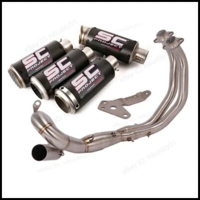 适用于雅马哈 MT-07 FZ07 XSR700 2017-2023 排气系统 51 毫米消声器管碳 — 第 1/4 张图片