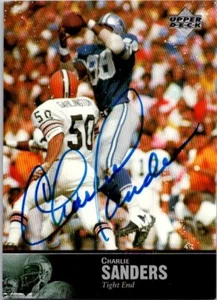 1997 Upper Deck NFL Legends CHARLIE SANDERS Detroit Lions #AL-164 AUTO - Picture 1 of 2